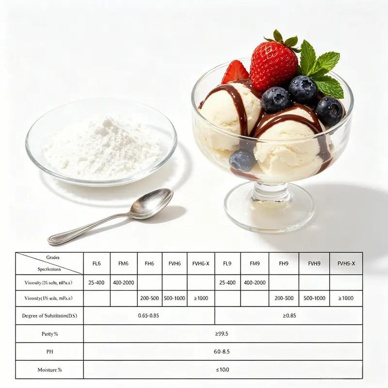 CMC used in ice cream as a thickener and stabilizer