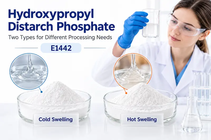 Comparison of hot-swelling and cold-swelling hydroxypropyl distarch phosphate (E1442) granules