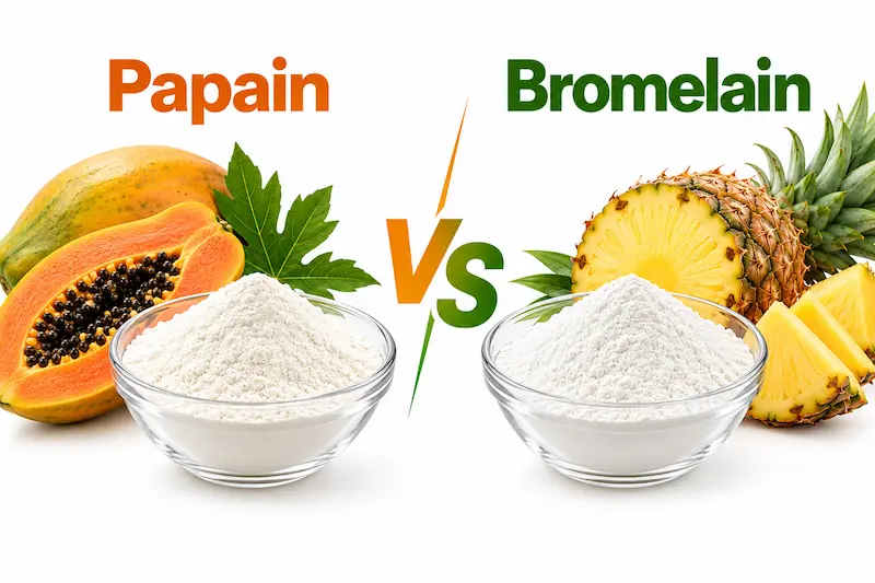 Papain from papaya latex compared with bromelain from pineapple stem: two plant proteases for food processing