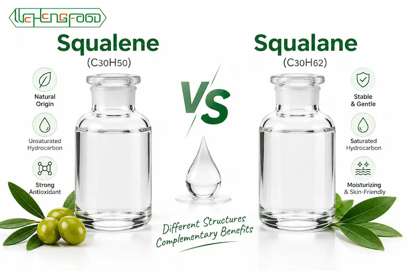 Squalene vs squalane molecular structure comparison